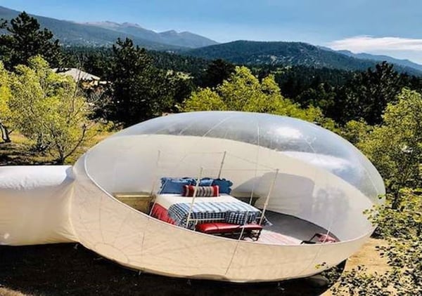 Bubble tent in the mountains