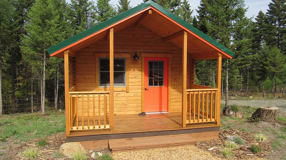 A wood hunting cabin