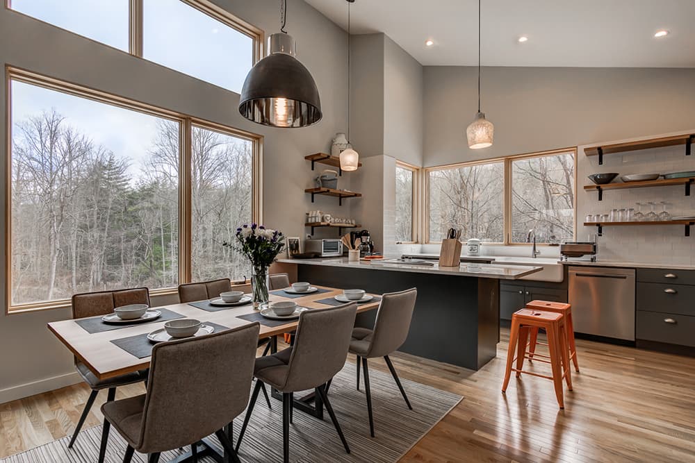 Dining room and kitchen