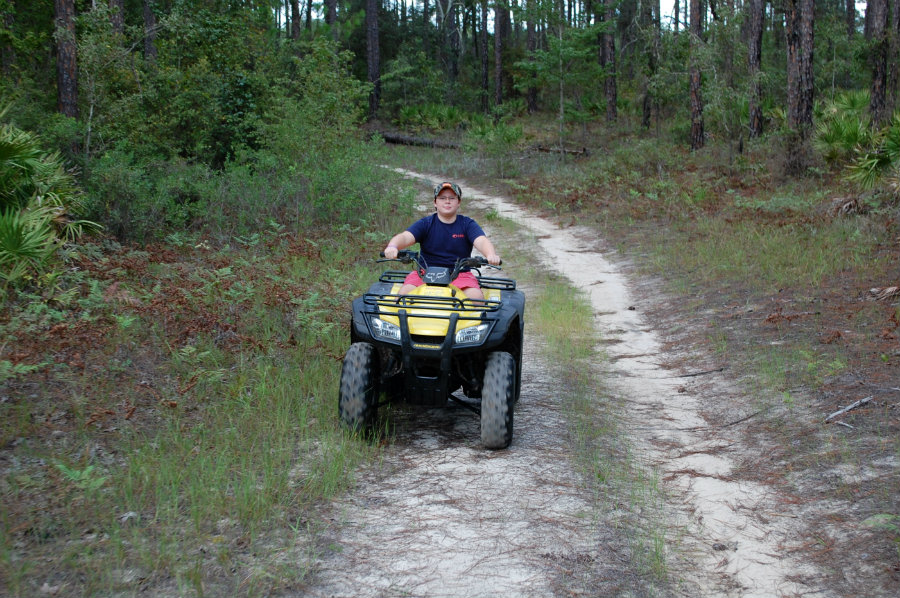 riding atv in georgia backwoods