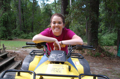 Holly Gray on the four wheeler