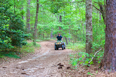 Four wheeling in the woods