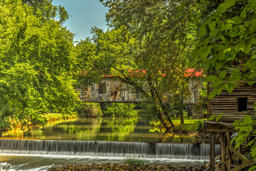 Kymulga Mill Covered Bridge in Childersburg Alabama