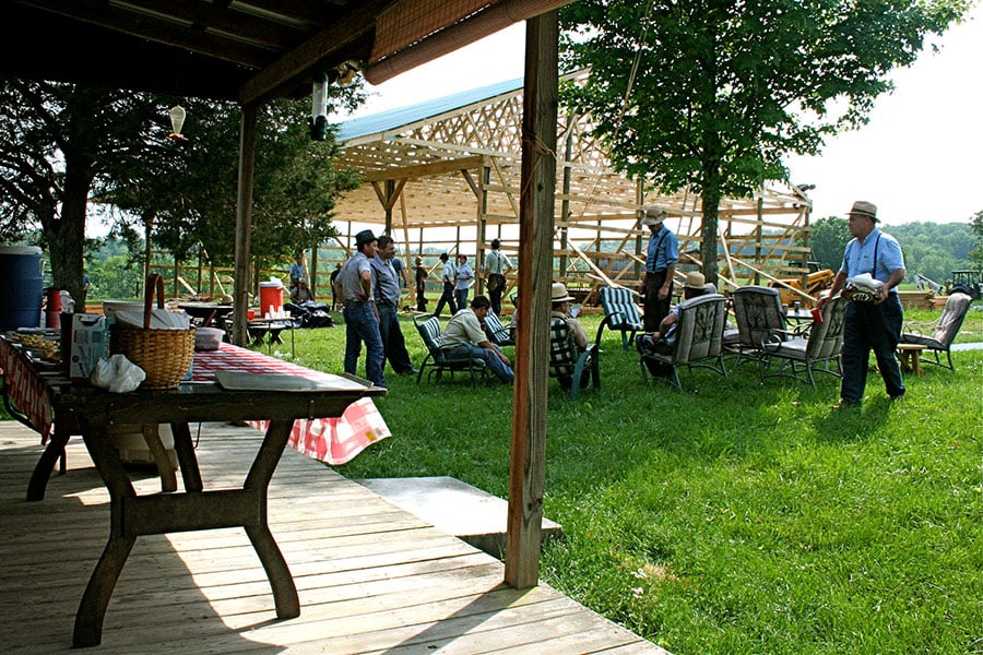 A frolic, when the barn was raised