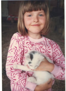 Me with an adopted barn cat